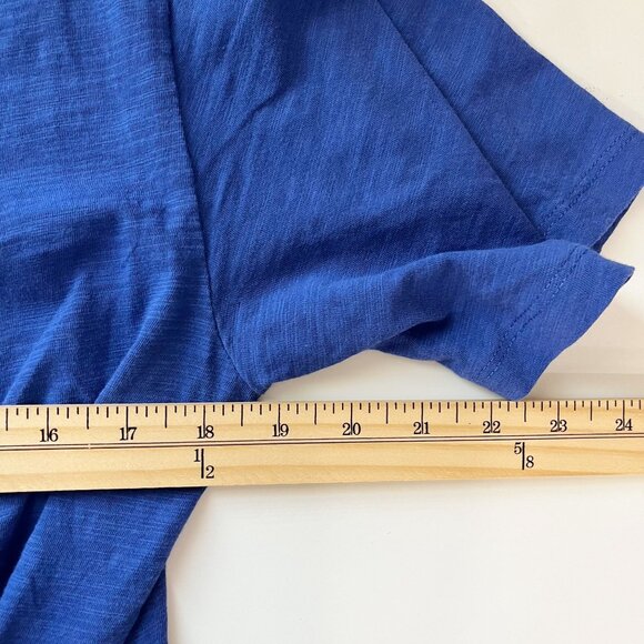 Lisa Todd Blue T-Shirt Solid Twist Front Short Sleeve Crew Neck Casual Medium - Picture 5 of 6